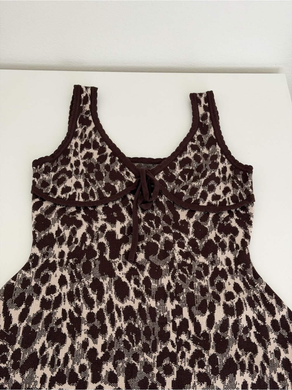 Cider Leopard-Print Mini Dress in Brown and Cream - Picture 2 of 7